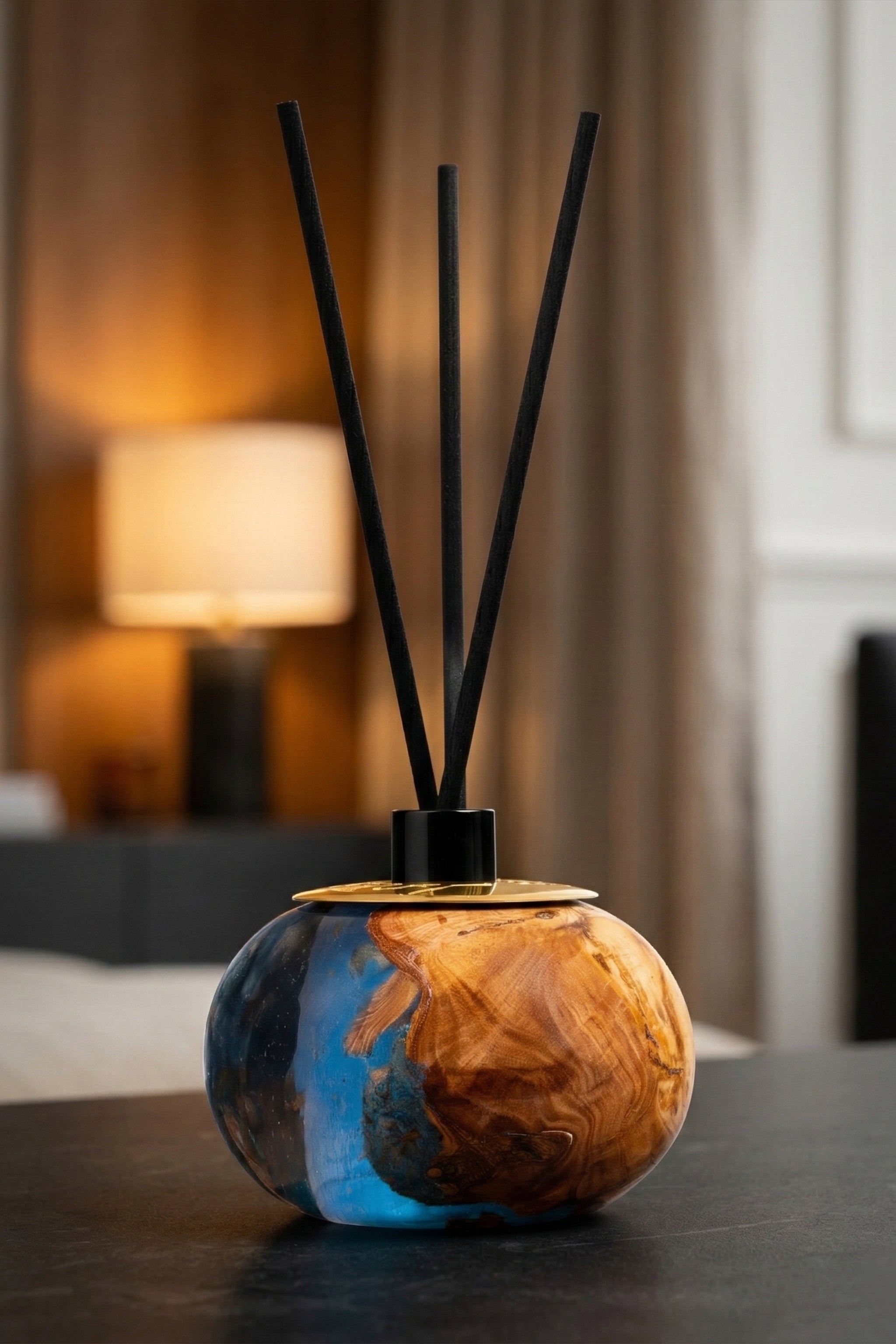 Mavi Epoksi&Zeytin Oda Kokusu (Reed Diffuser) +4 adet koku hediyeli